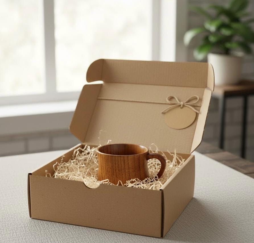 Hand Carved Wooden Beech Mug