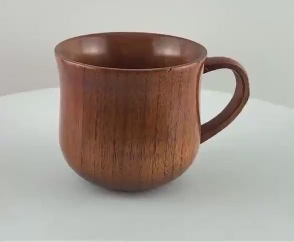 Hand Carved Wooden Beech Mug